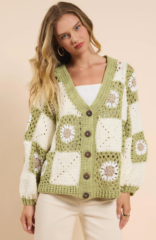 Myriam Daisy Crochet Cardigan