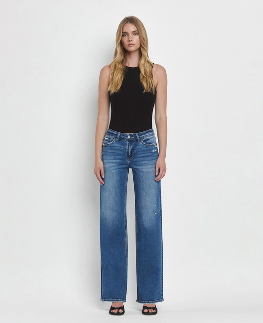 Olivia Mid Rise Wide Leg Jeans (Secure)