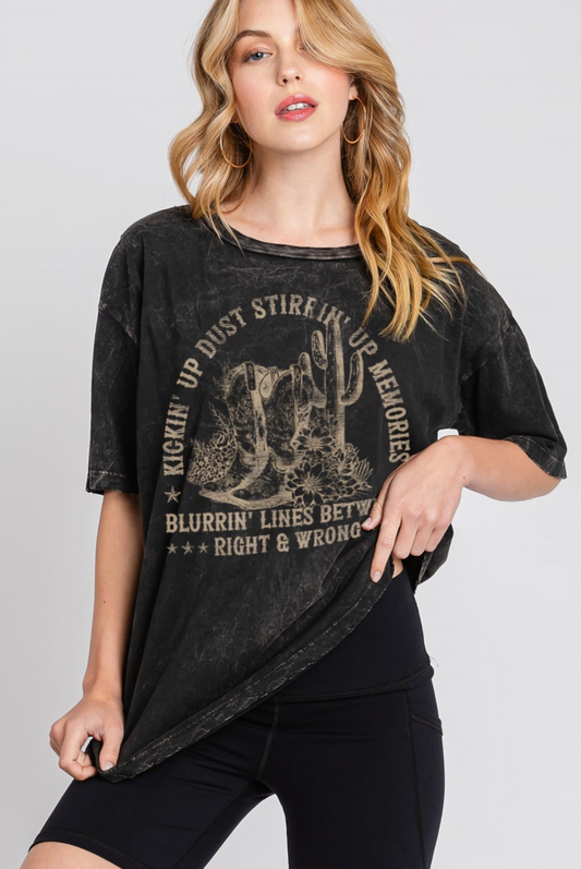 Kickin Up Dust Oversized Graphic Tee
