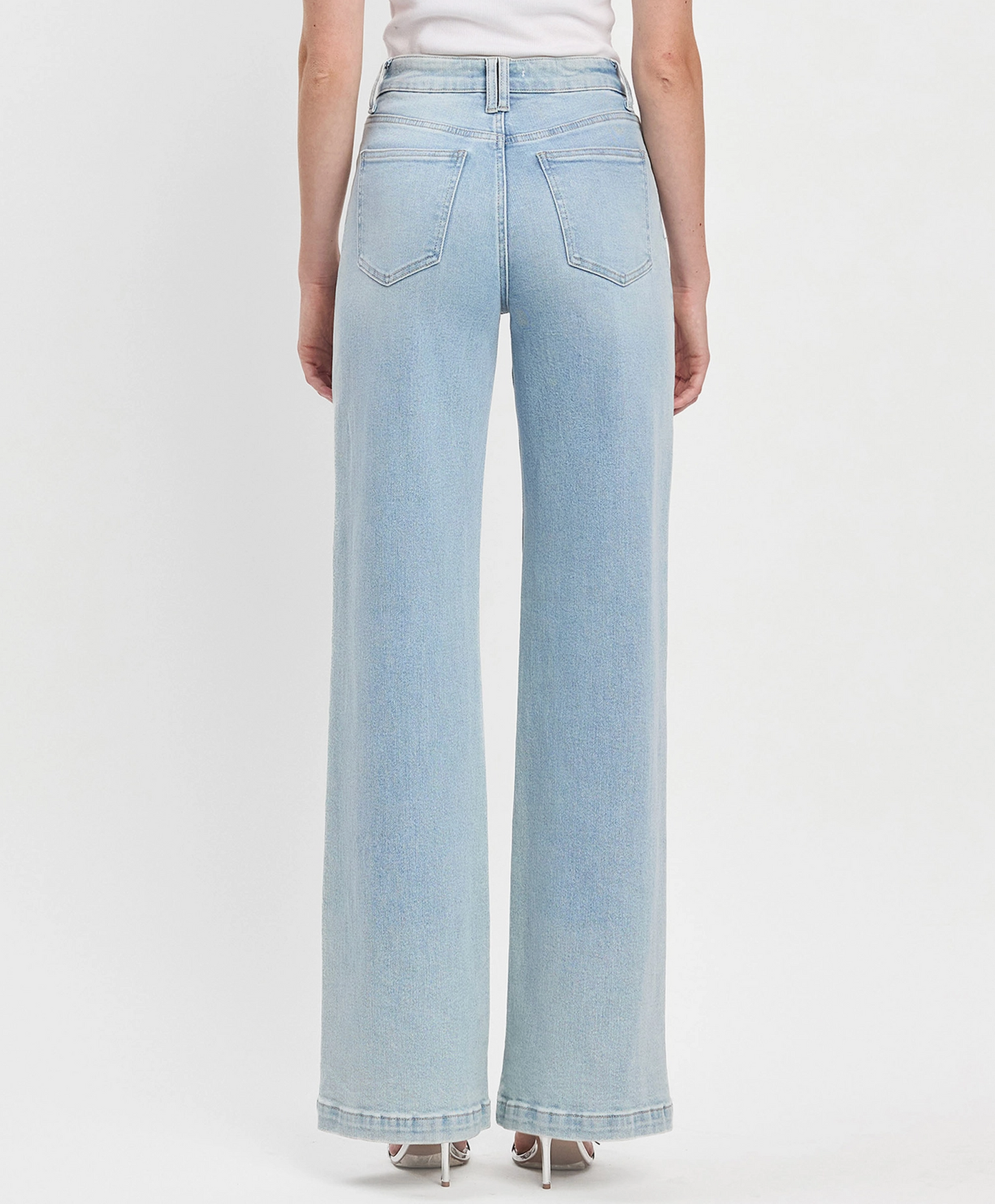 High Rise Full Length Wide Leg Jeans (Optimistic)