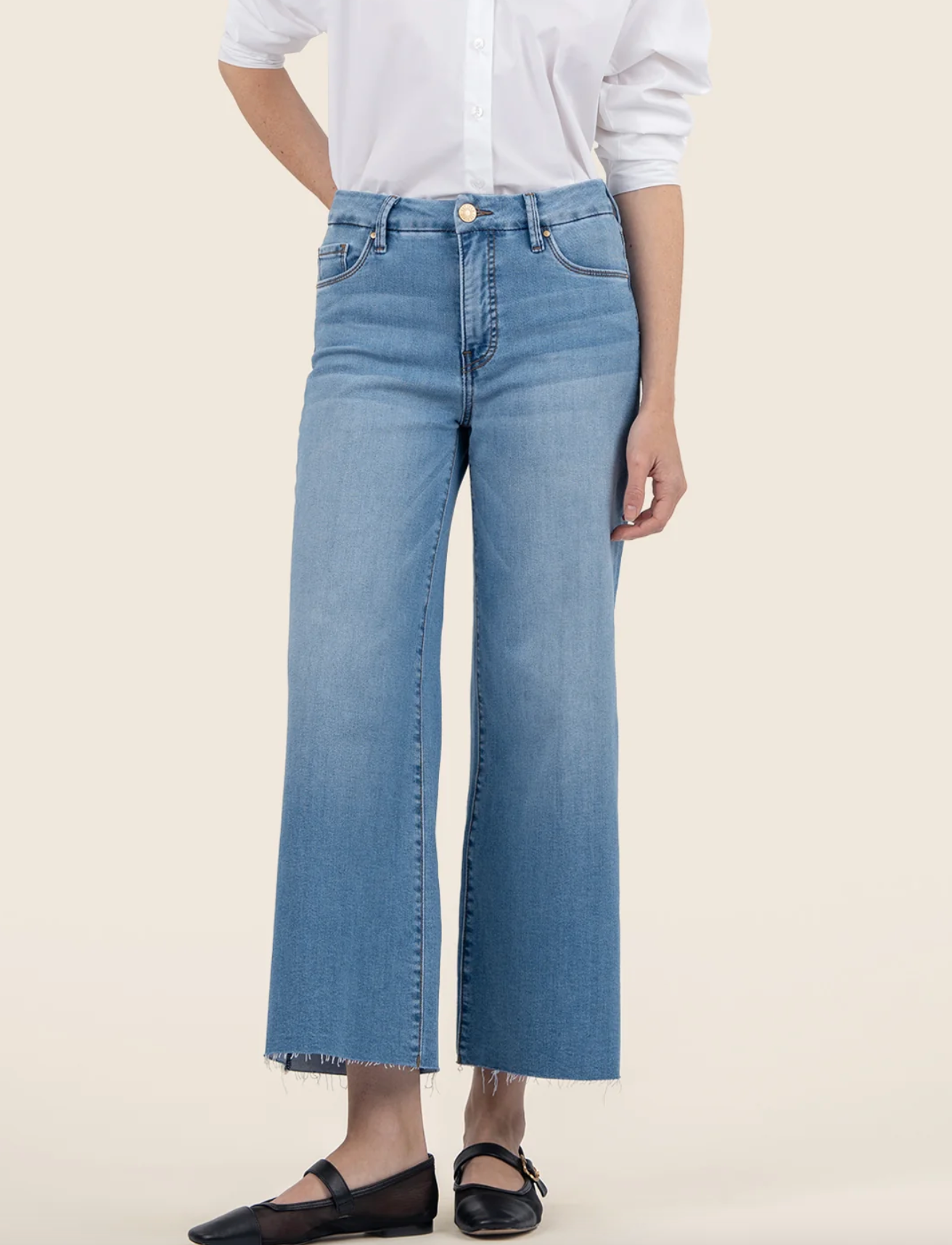 Meg High Rise Wide Leg Raw Hem (Deference)