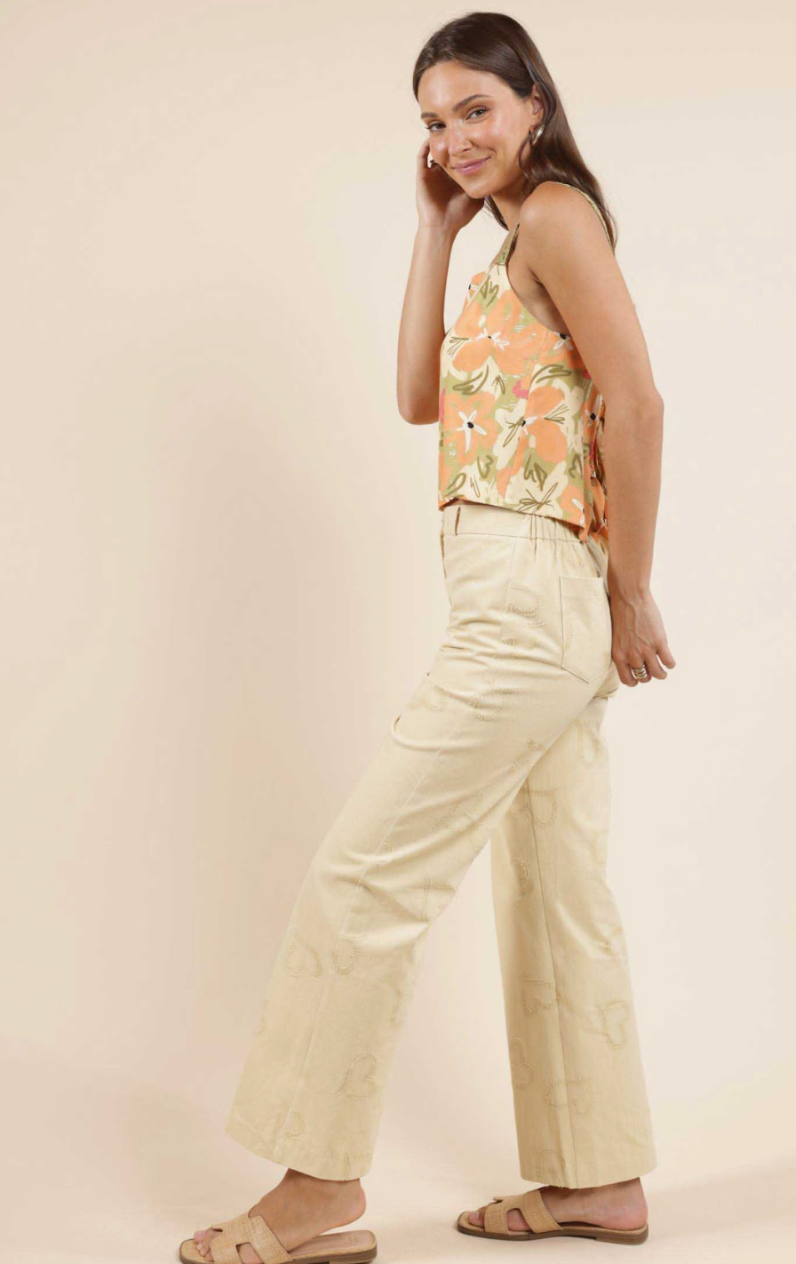 Dreamy Heart Denim Pants (Lemon)