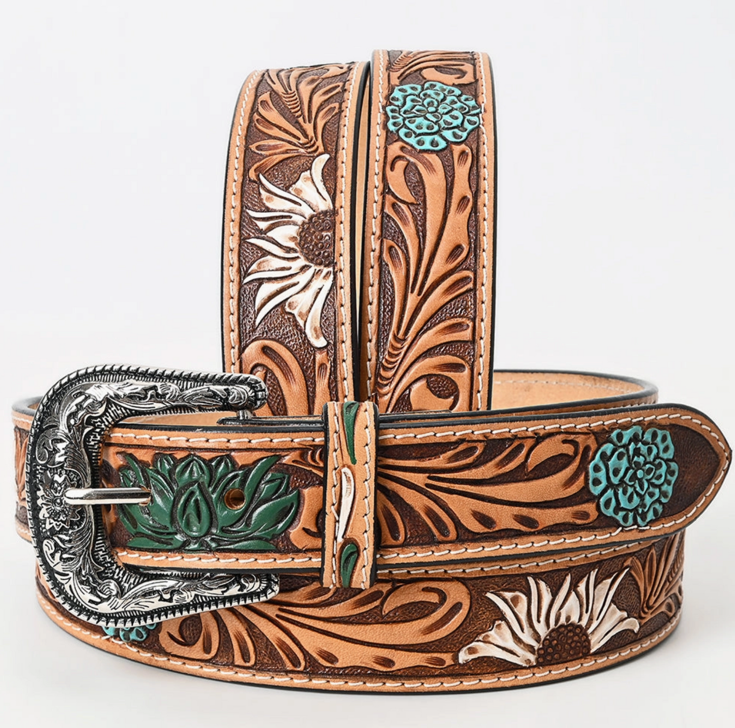 Embossed Leather Belt