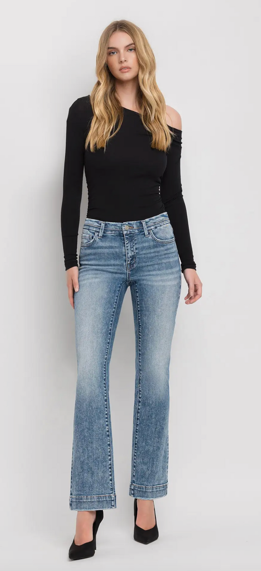 Mid Rise Seamless Waistband Bootcut Jeans (Mount Bruce)
