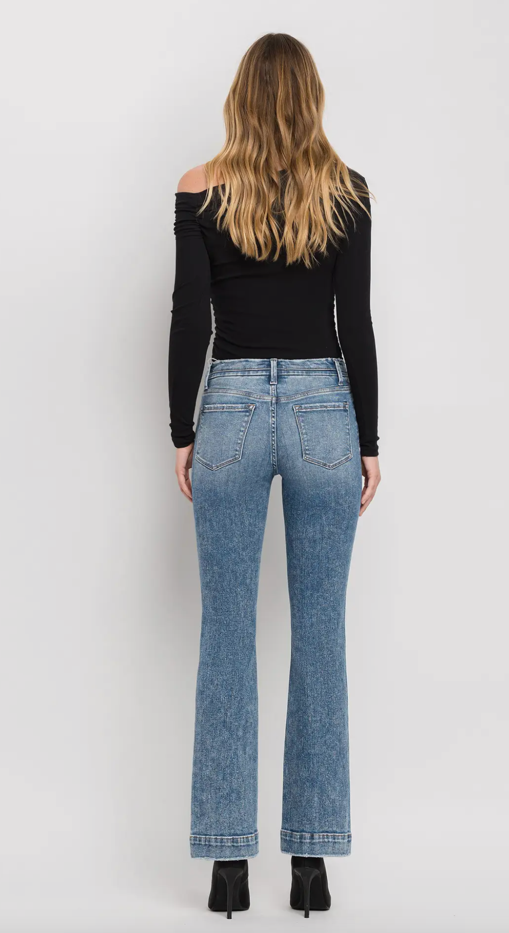 Mid Rise Seamless Waistband Bootcut Jeans (Mount Bruce)