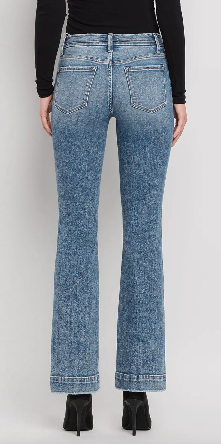 Mid Rise Seamless Waistband Bootcut Jeans (Mount Bruce)