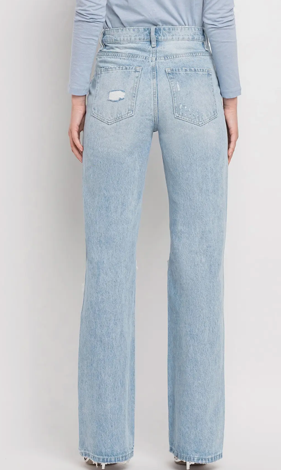90's Vintage Super high Rise Flare Jeans(Sunny Plains)