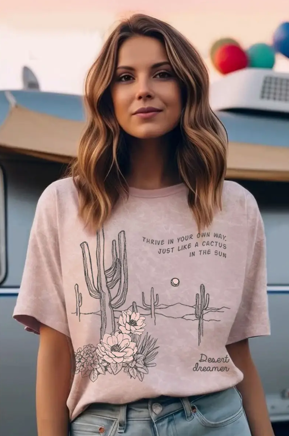 Just Like A Cactus Mineral Graphic Top
