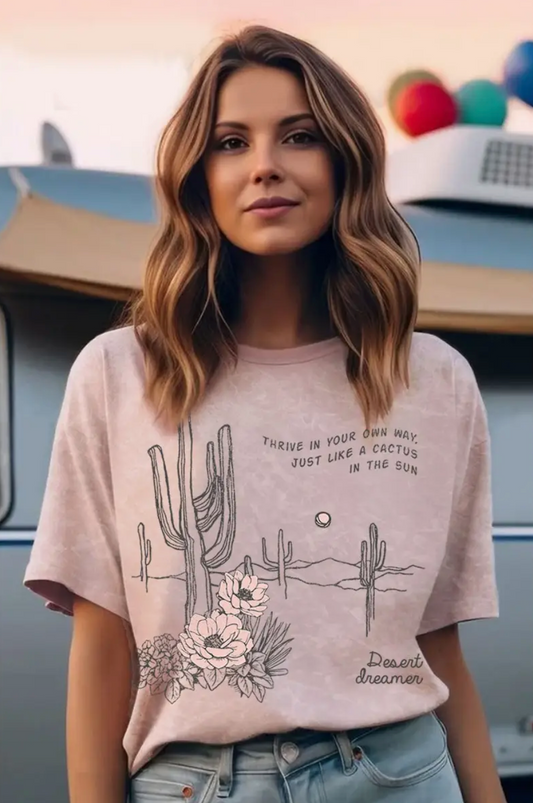 Just Like A Cactus Mineral Graphic Top