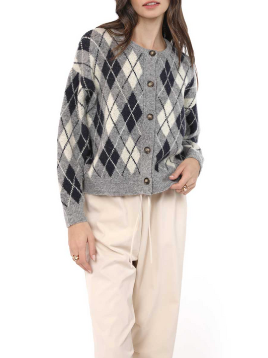 Bec Argyle Sweater Cardigan