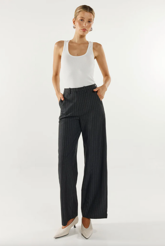Zanda Pants | Charcoal Pinstripe