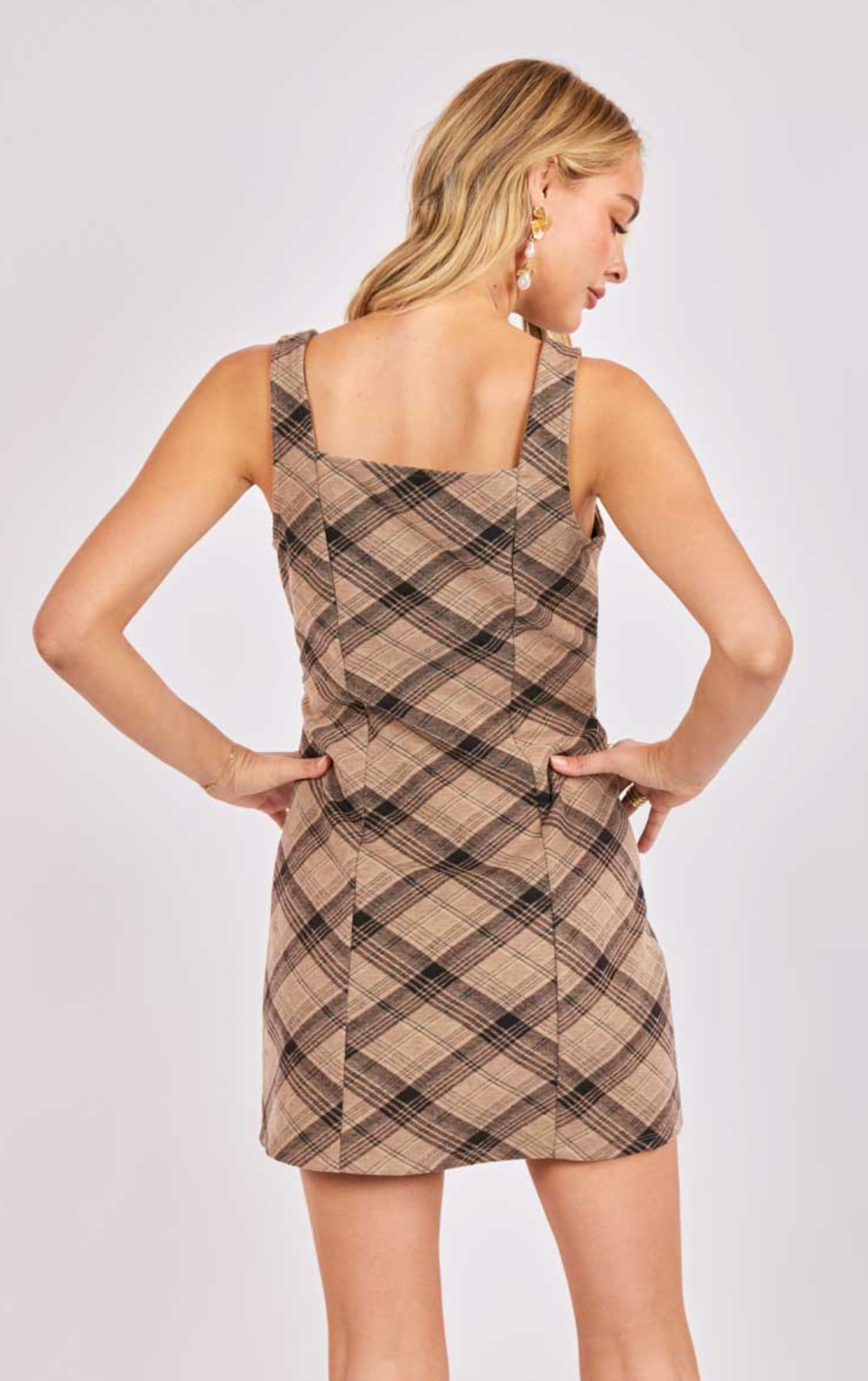 SOHO Commute Plaid Mini Dress