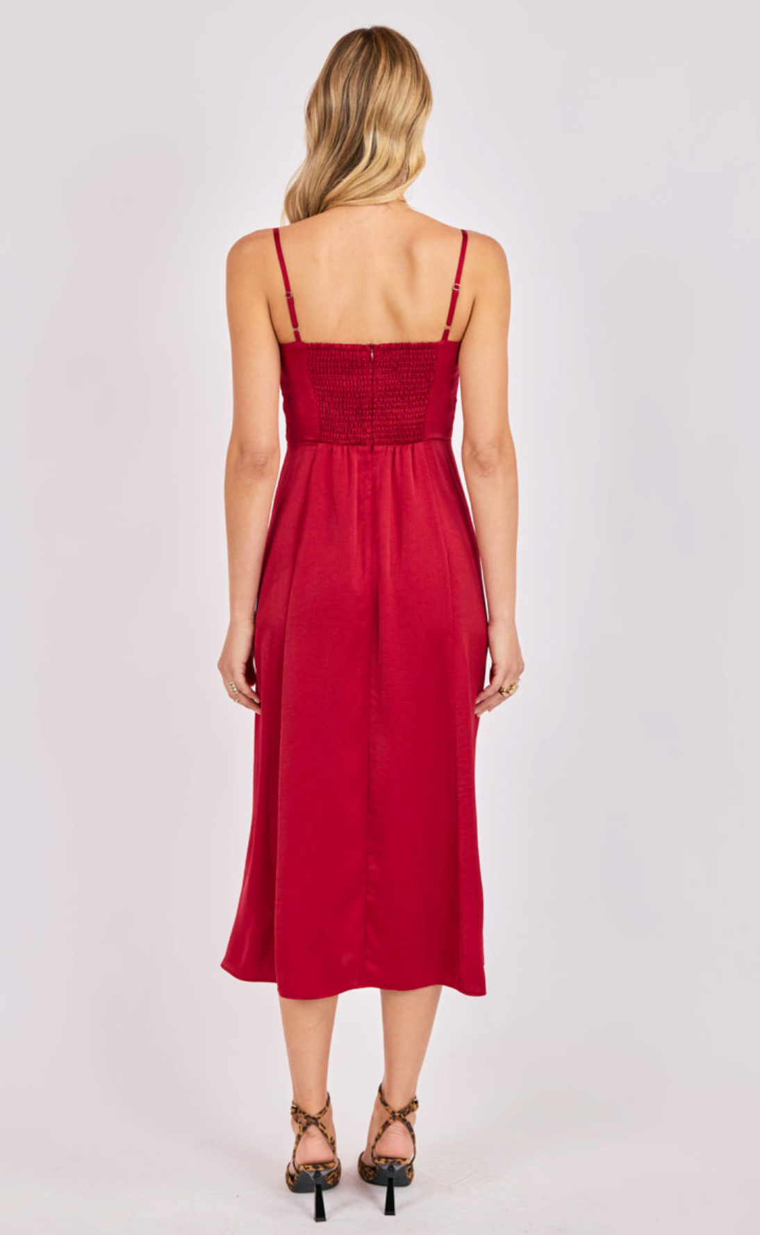 Romy Satin Bustier Bodice Midi Dress