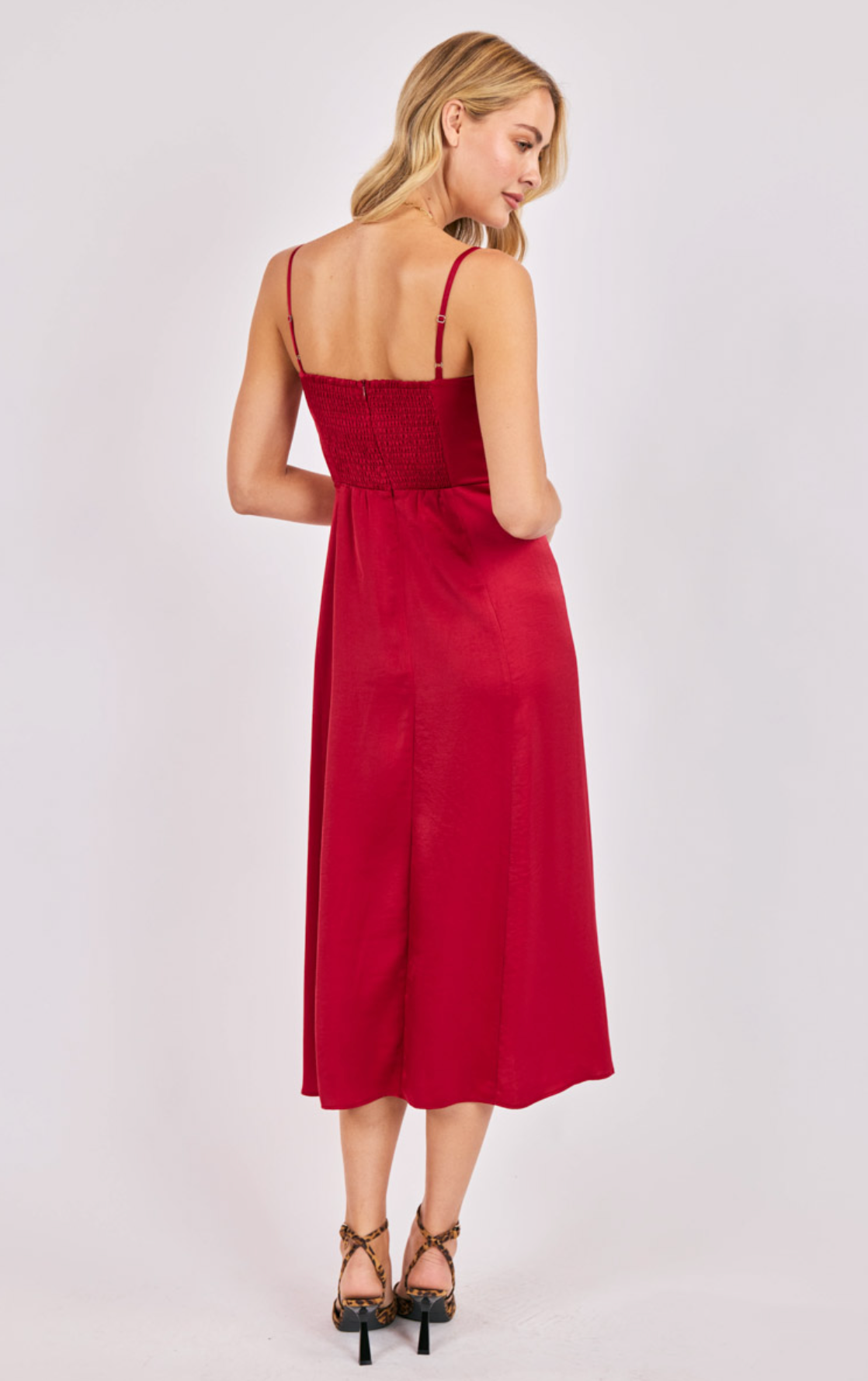 Romy Satin Bustier Bodice Midi Dress