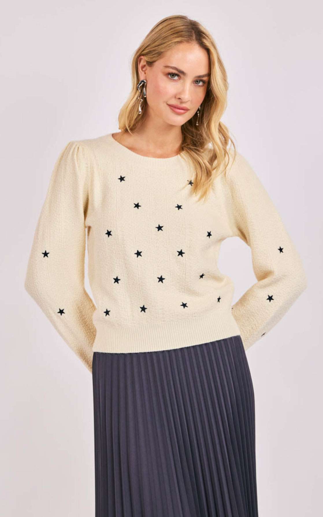 Twinkle Star Embroidered Sweater