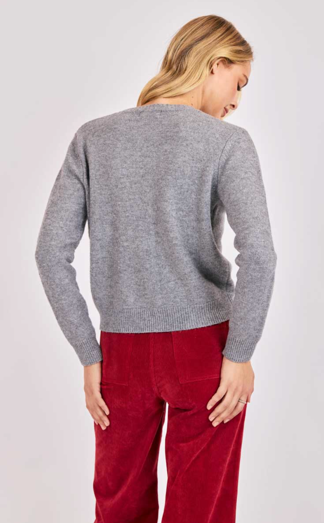 Leighton Heart Button Cardi (Grey)