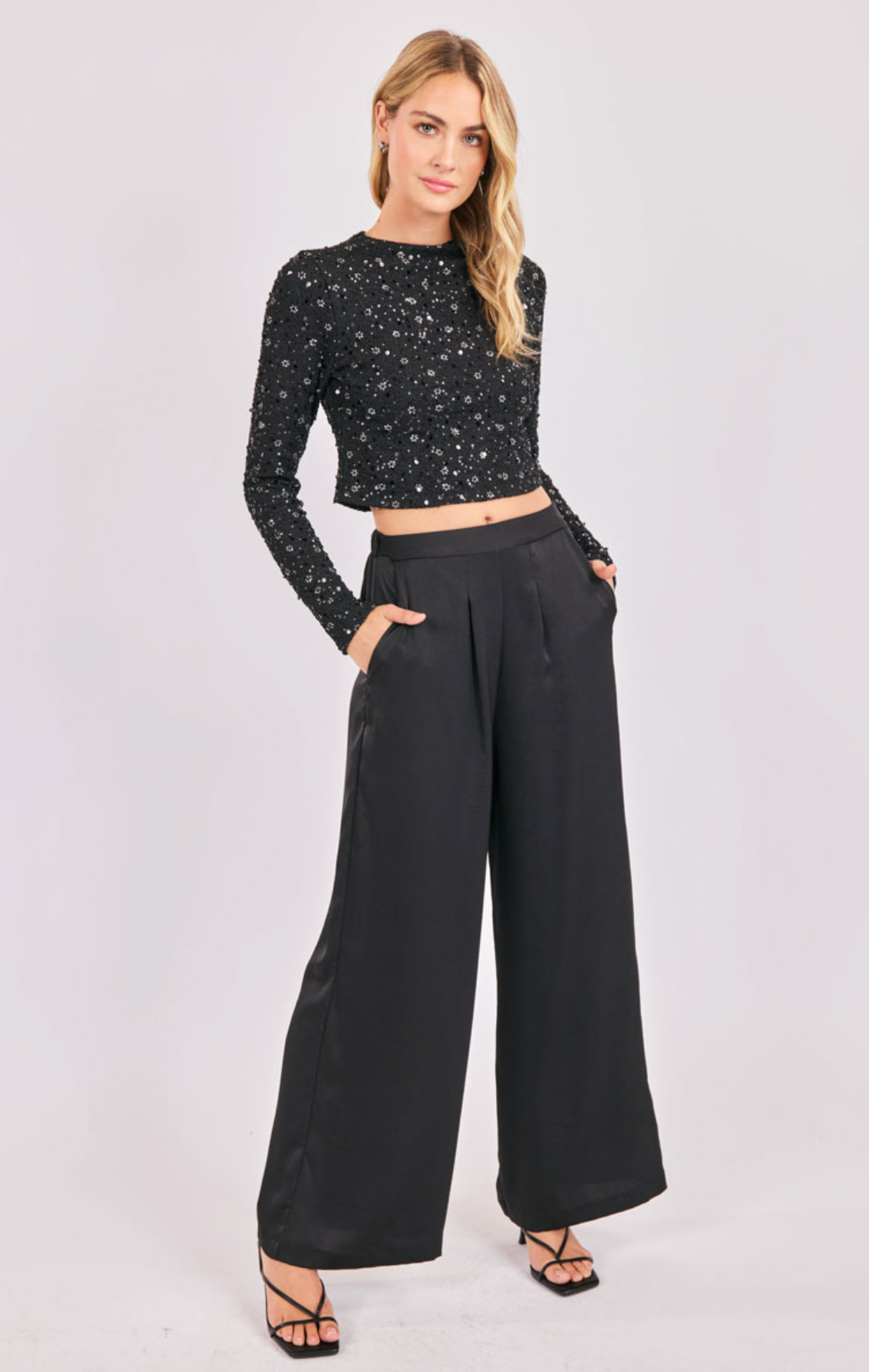 Romy Satin Pleated Pants