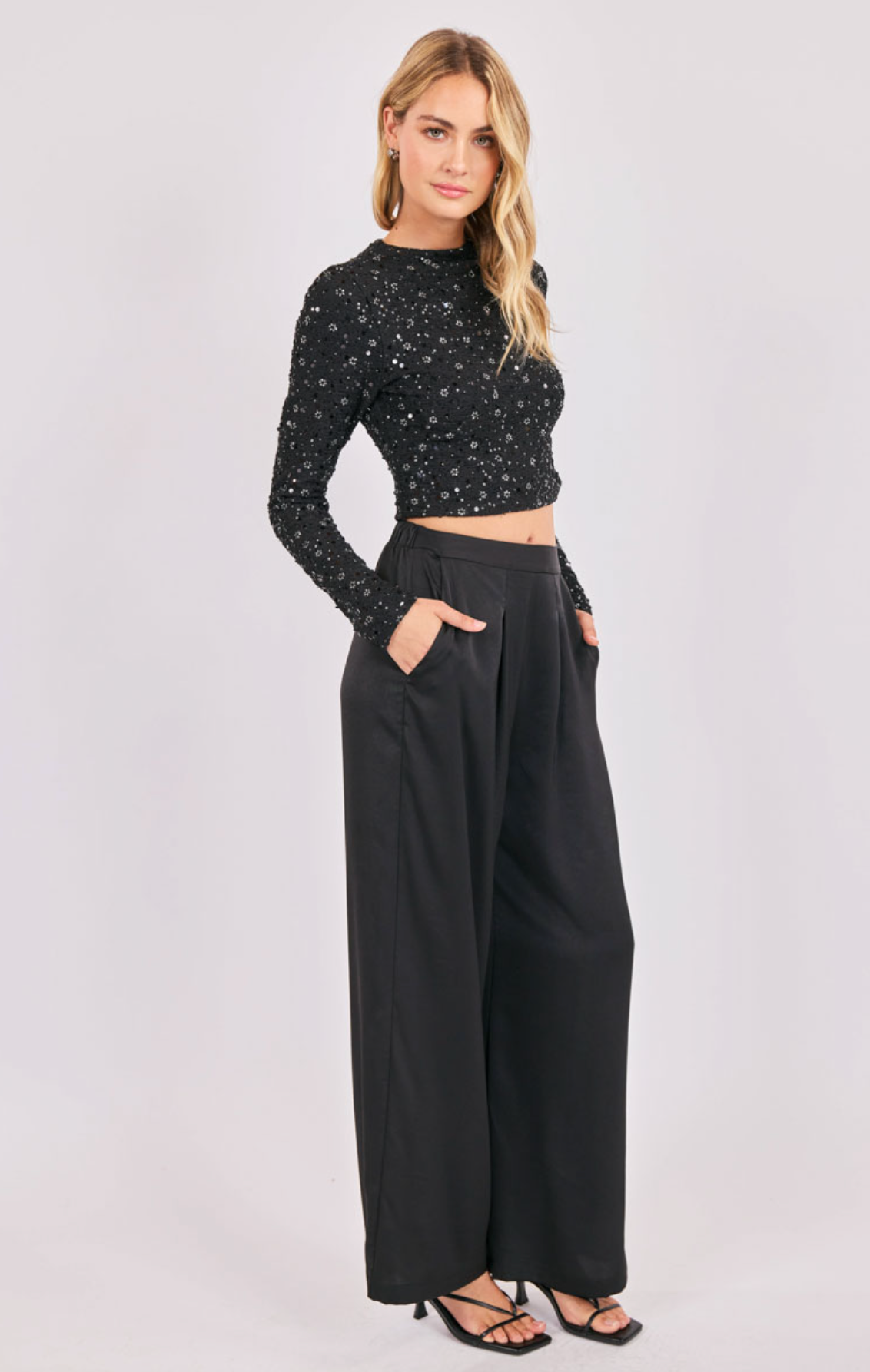 Romy Satin Pleated Pants