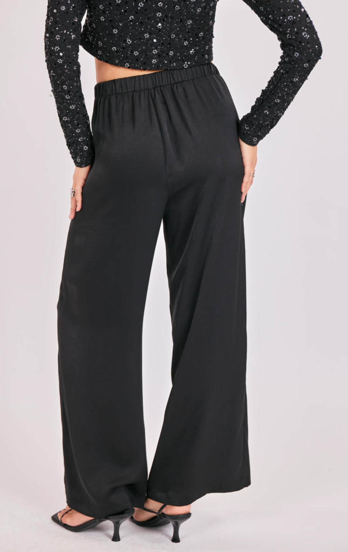 Romy Satin Pleated Pants