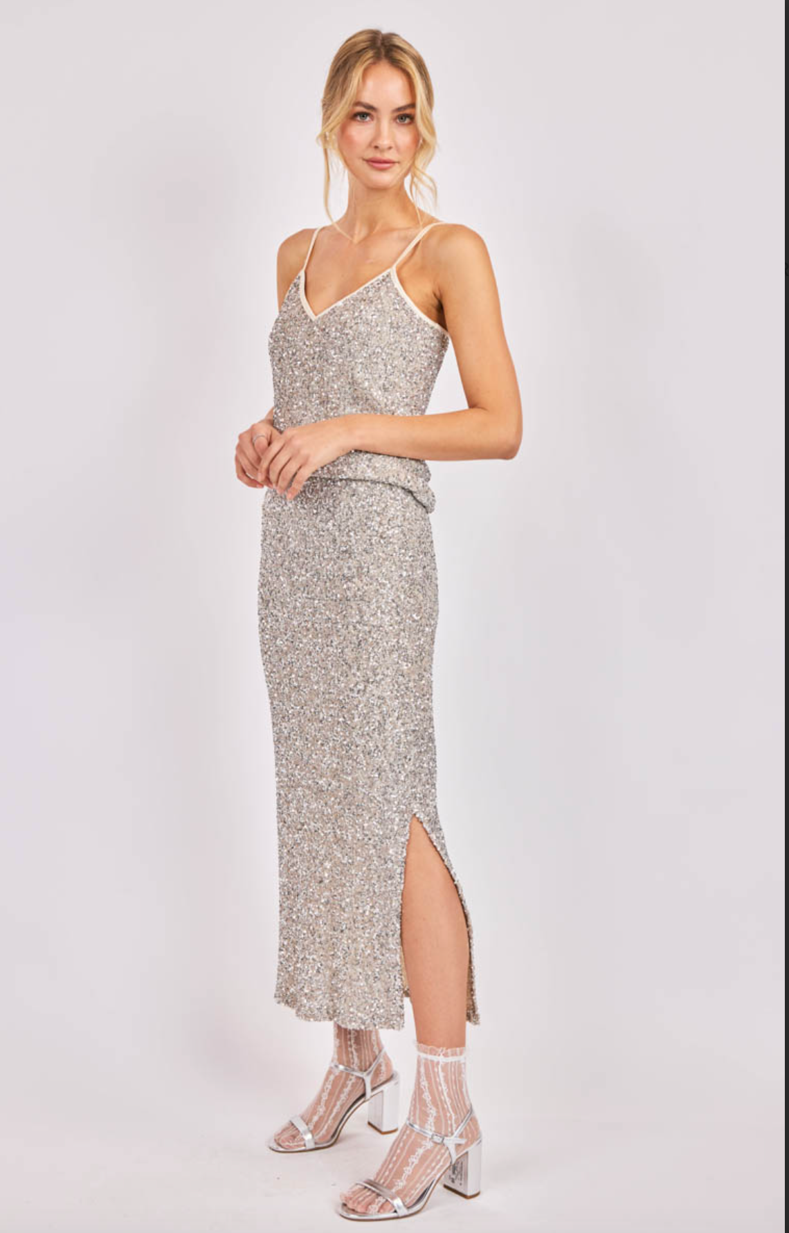 Luster Sequin Maxi Skirt