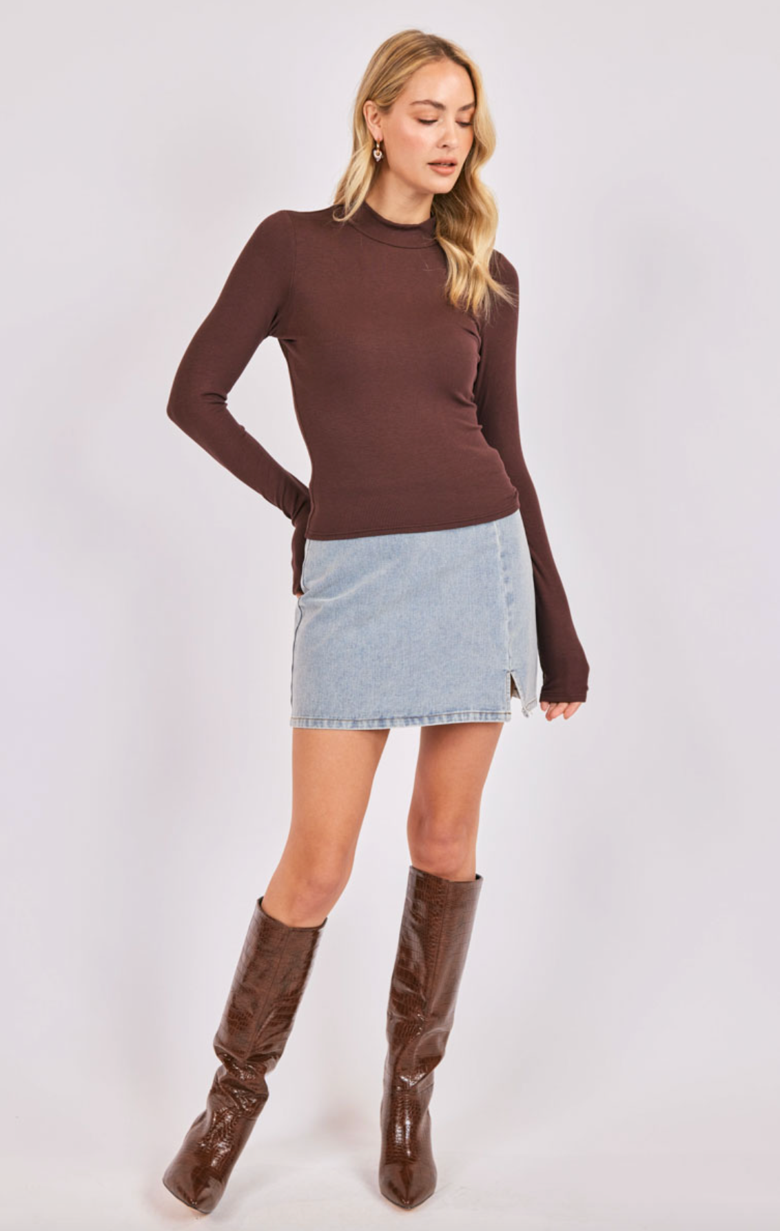 Ronan Mock Neck knit Top