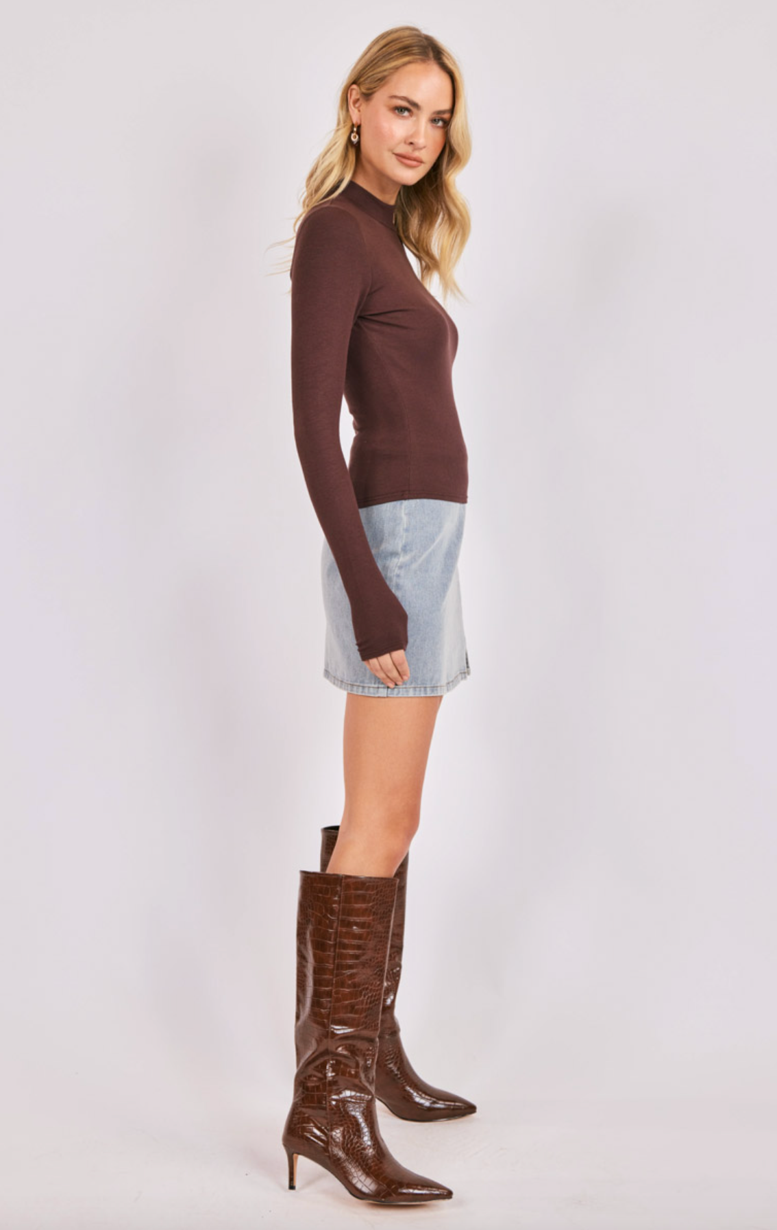 Ronan Mock Neck knit Top