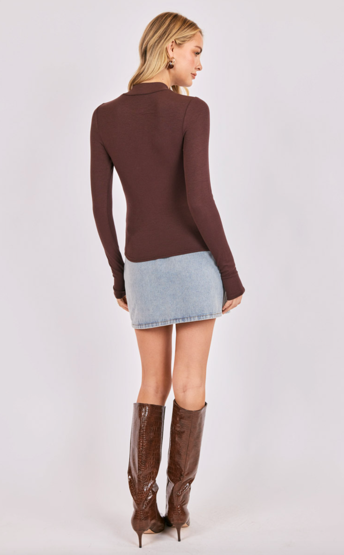 Ronan Mock Neck knit Top