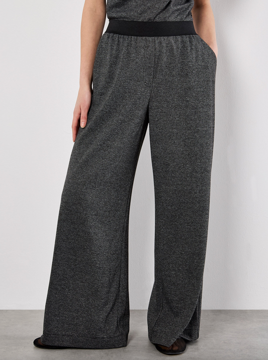 Mini Dogtooth Soft Wide Leg Trousers