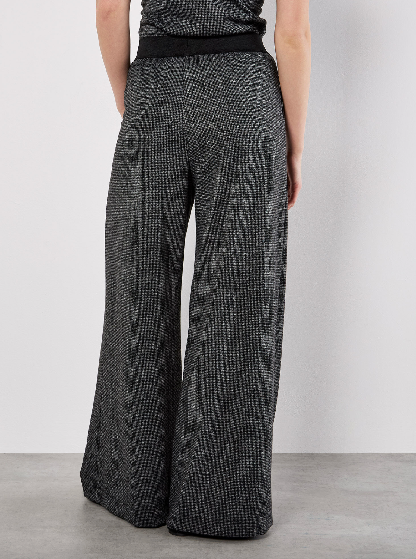 Mini Dogtooth Soft Wide Leg Trousers