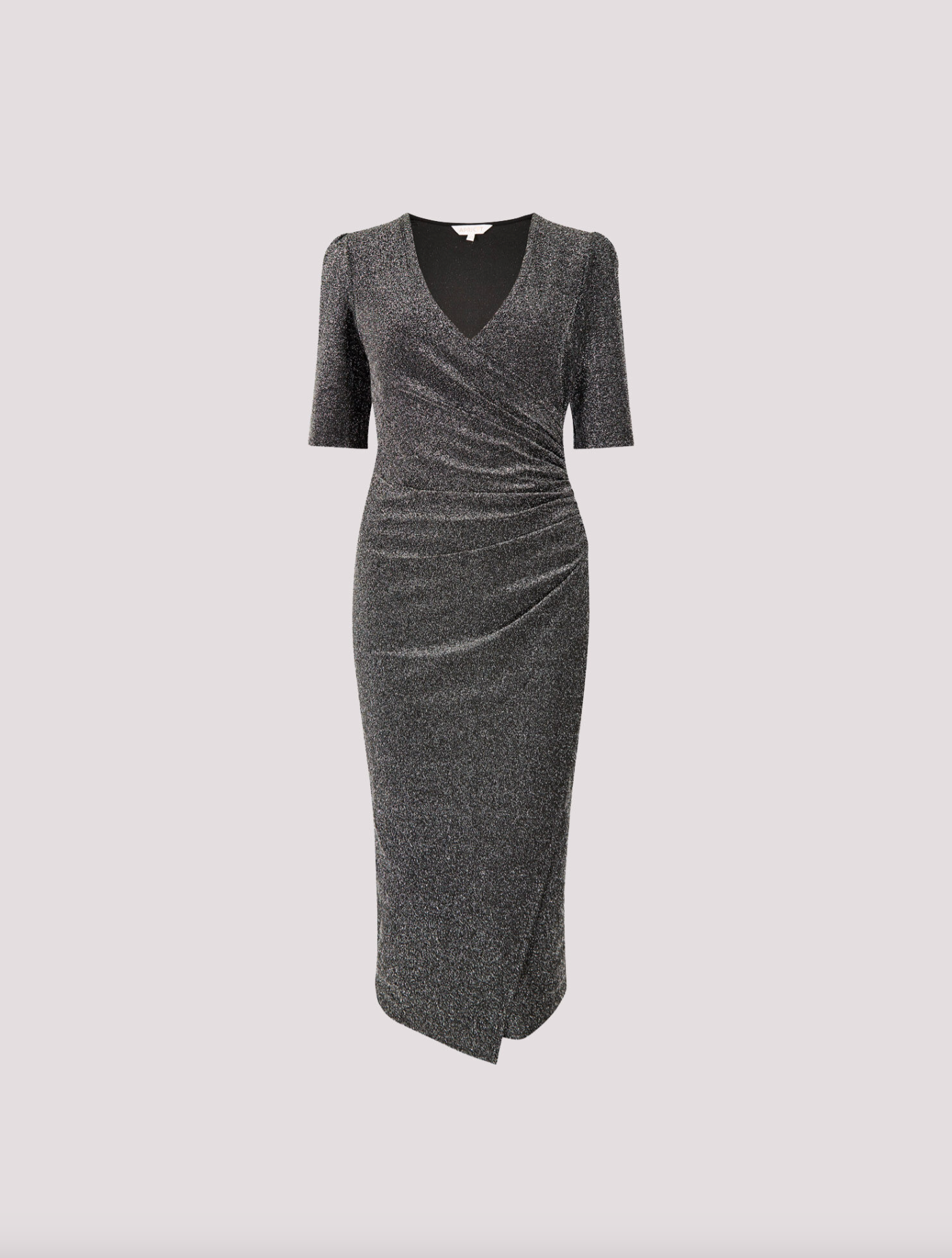 Foil Sparkle side Ruched Dress