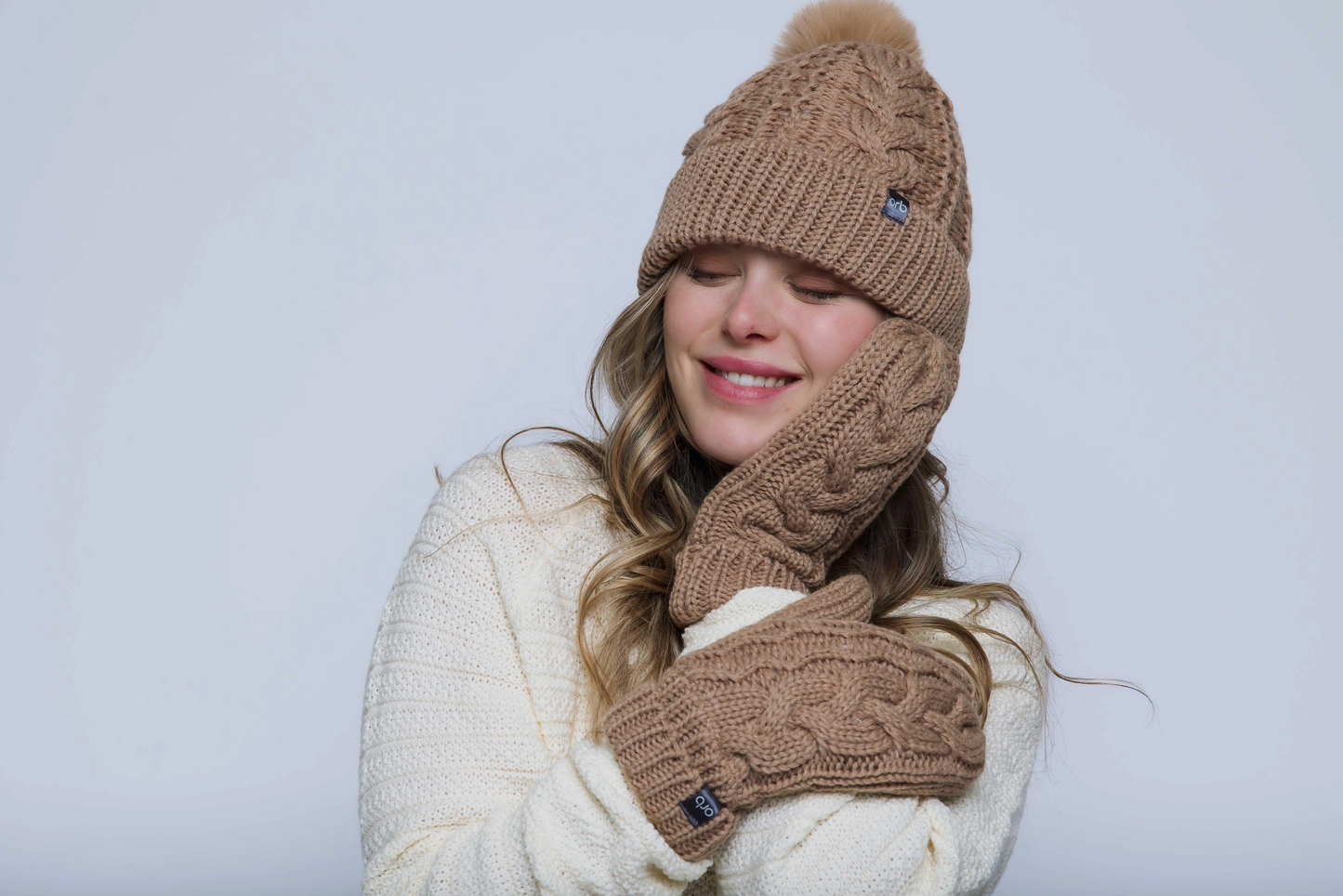 Marshmallow cable lined Beanie