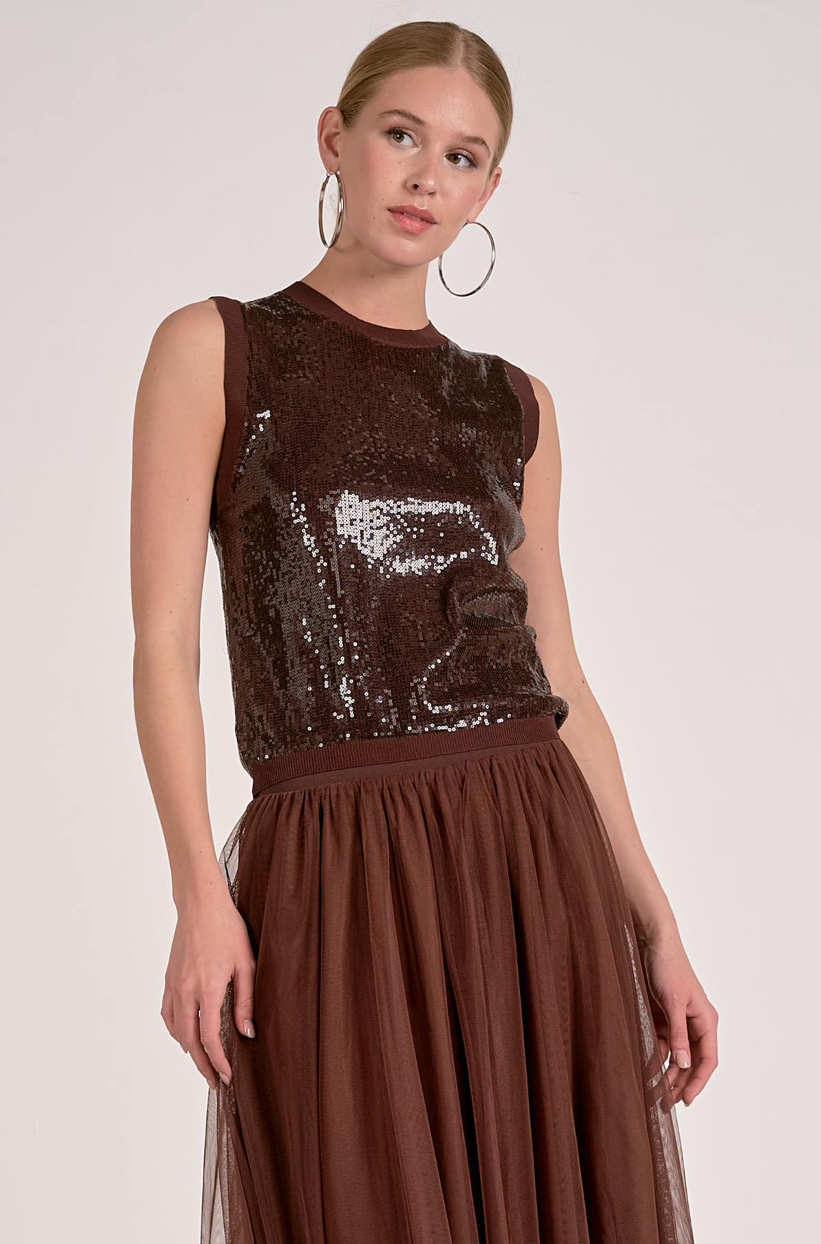 Dark Chocolate Sequin Top
