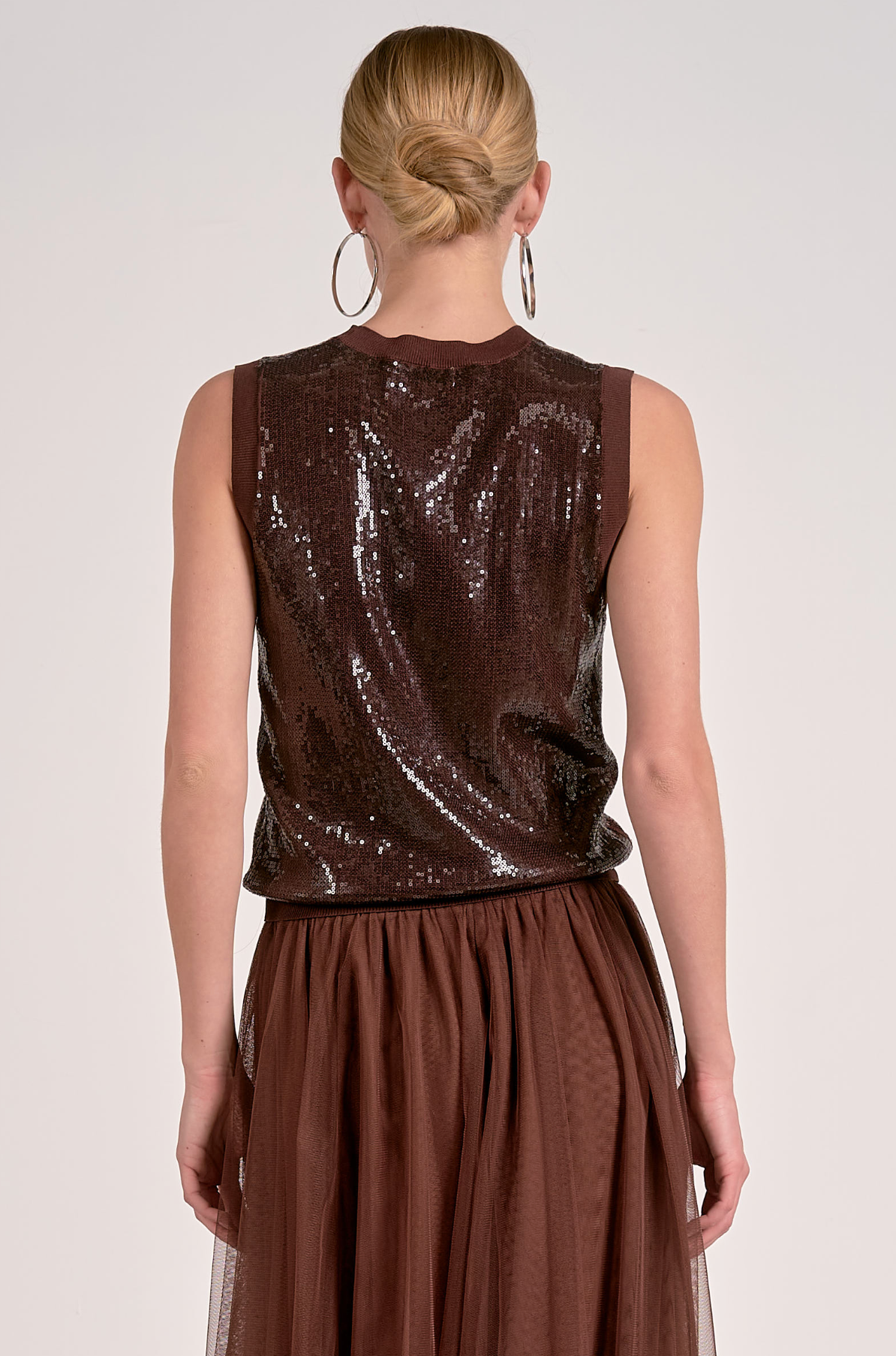 Dark Chocolate Sequin Top