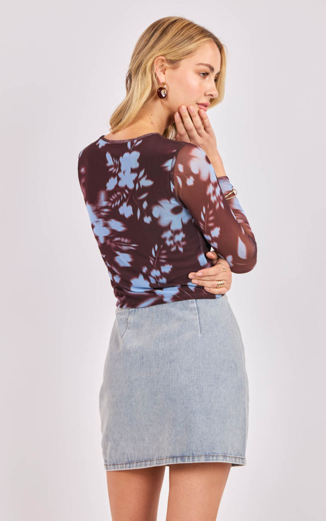 Urban Siren Mesh Top (Brown/Blue)