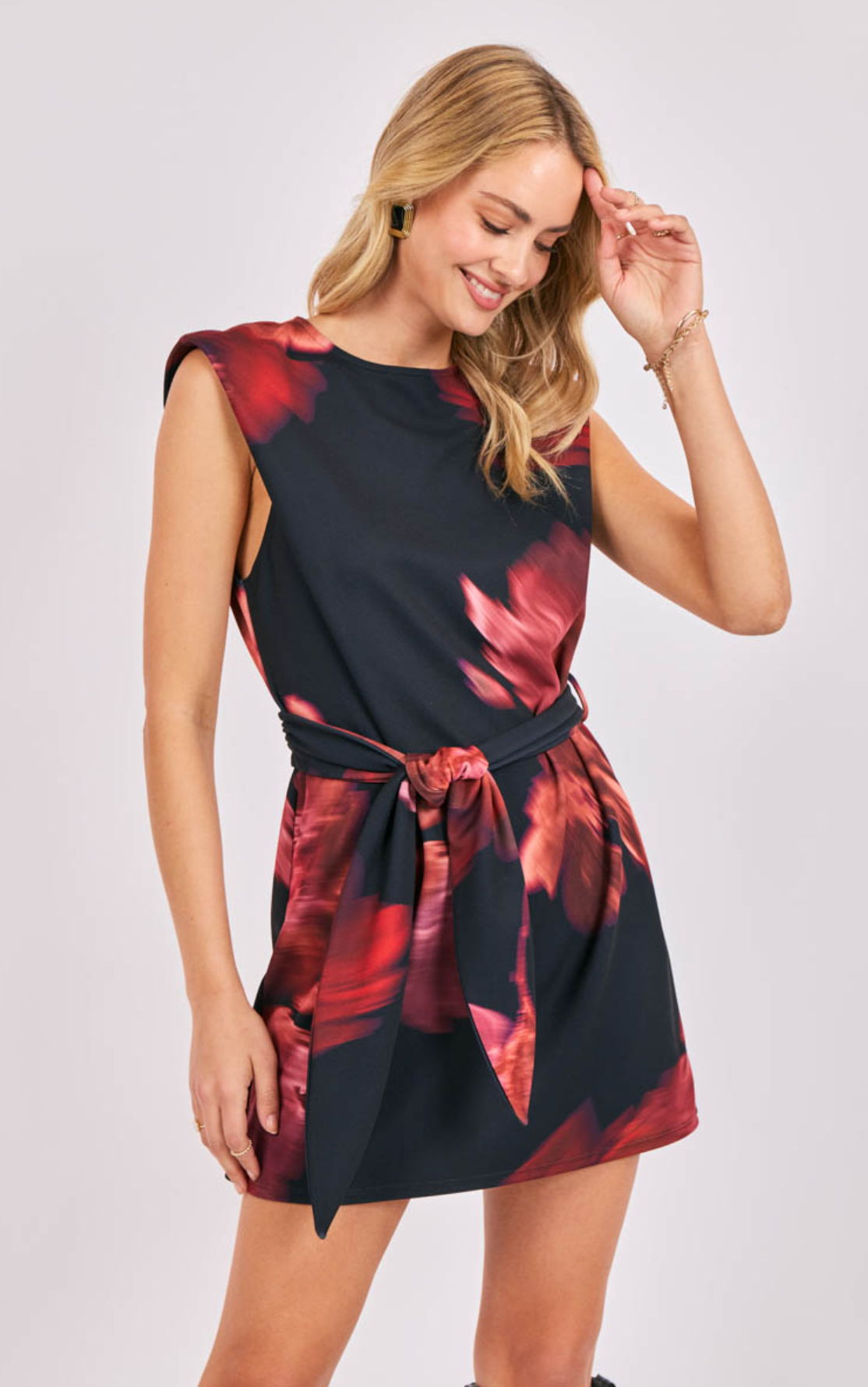 Opulent Shadows Strong Shoulder Mini Dress