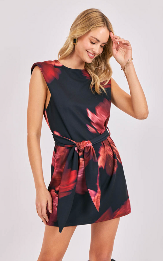 Opulent Shadows Strong Shoulder Mini Dress