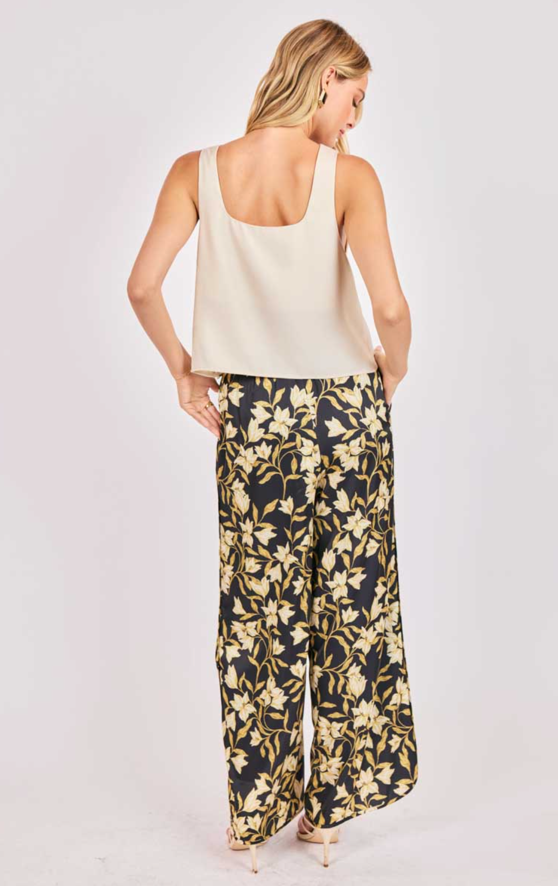 Last Night Cowl Neck Sleeveless Top (Ivory)