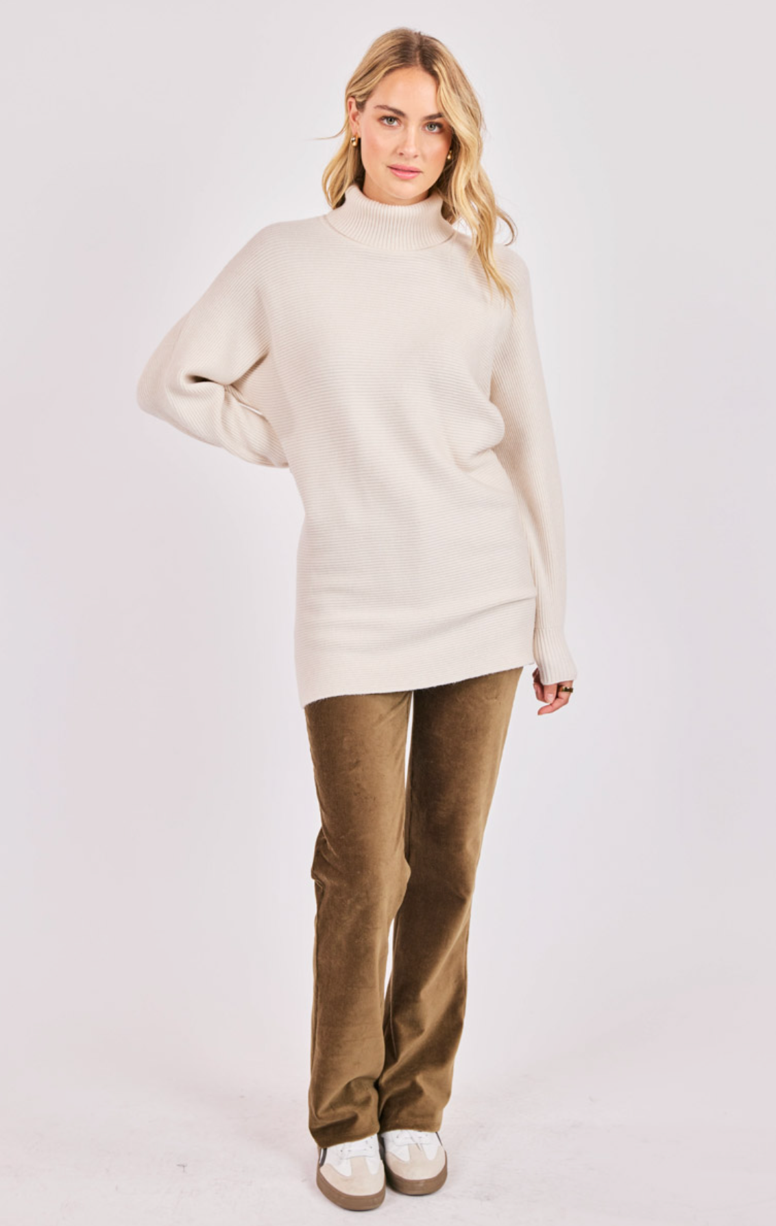 Anya Turtleneck Tunic Length Sweater