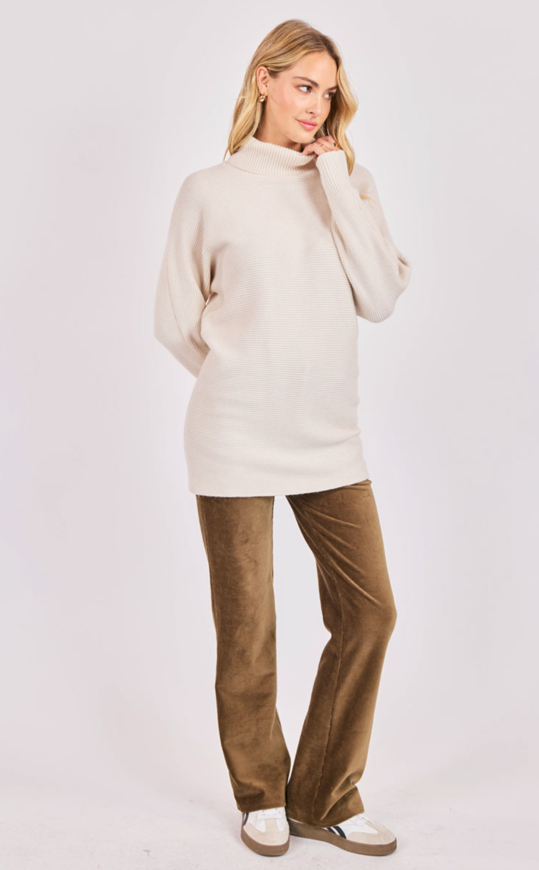 Anya Turtleneck Tunic Length Sweater