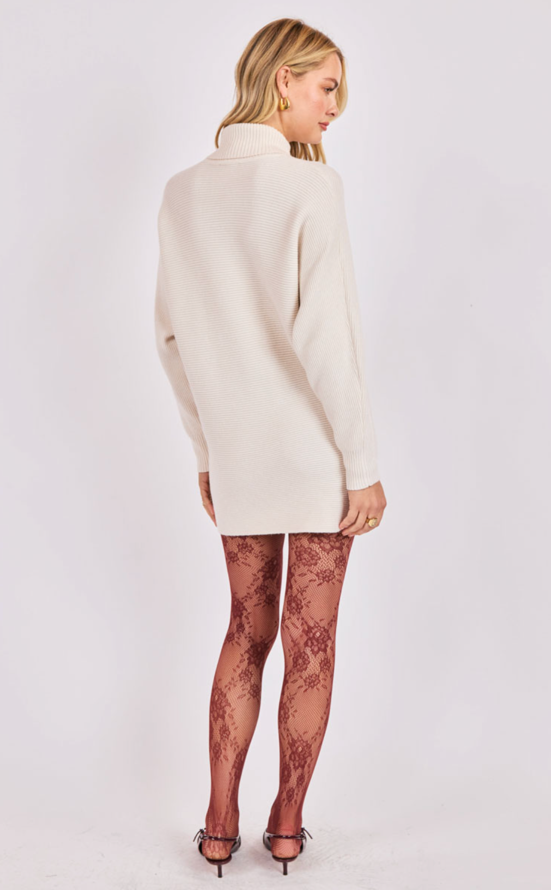 Anya Turtleneck Tunic Length Sweater