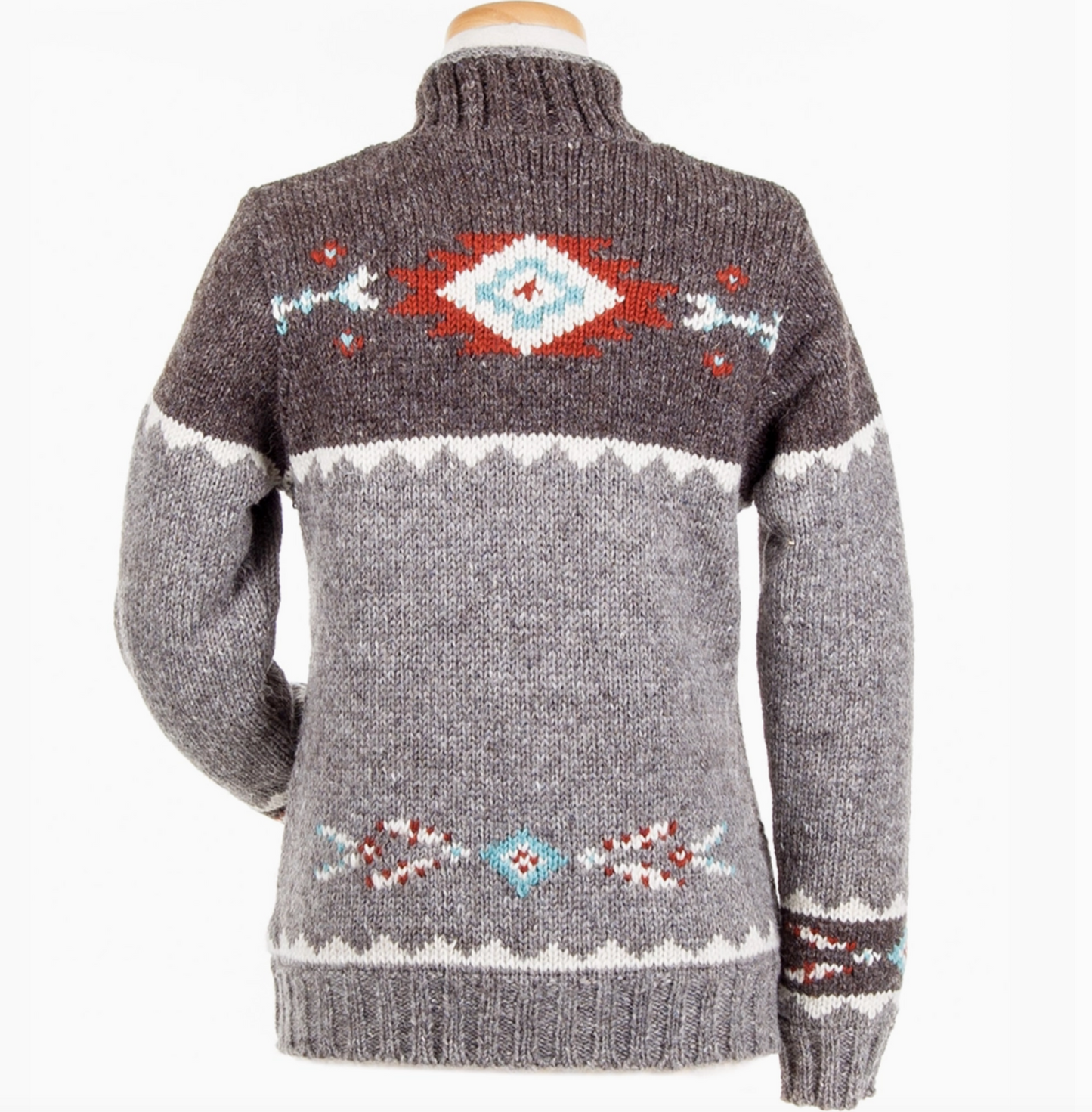 Mustang Wool Sweater – Cozy Western-Style Hand-Knit Cardigan
