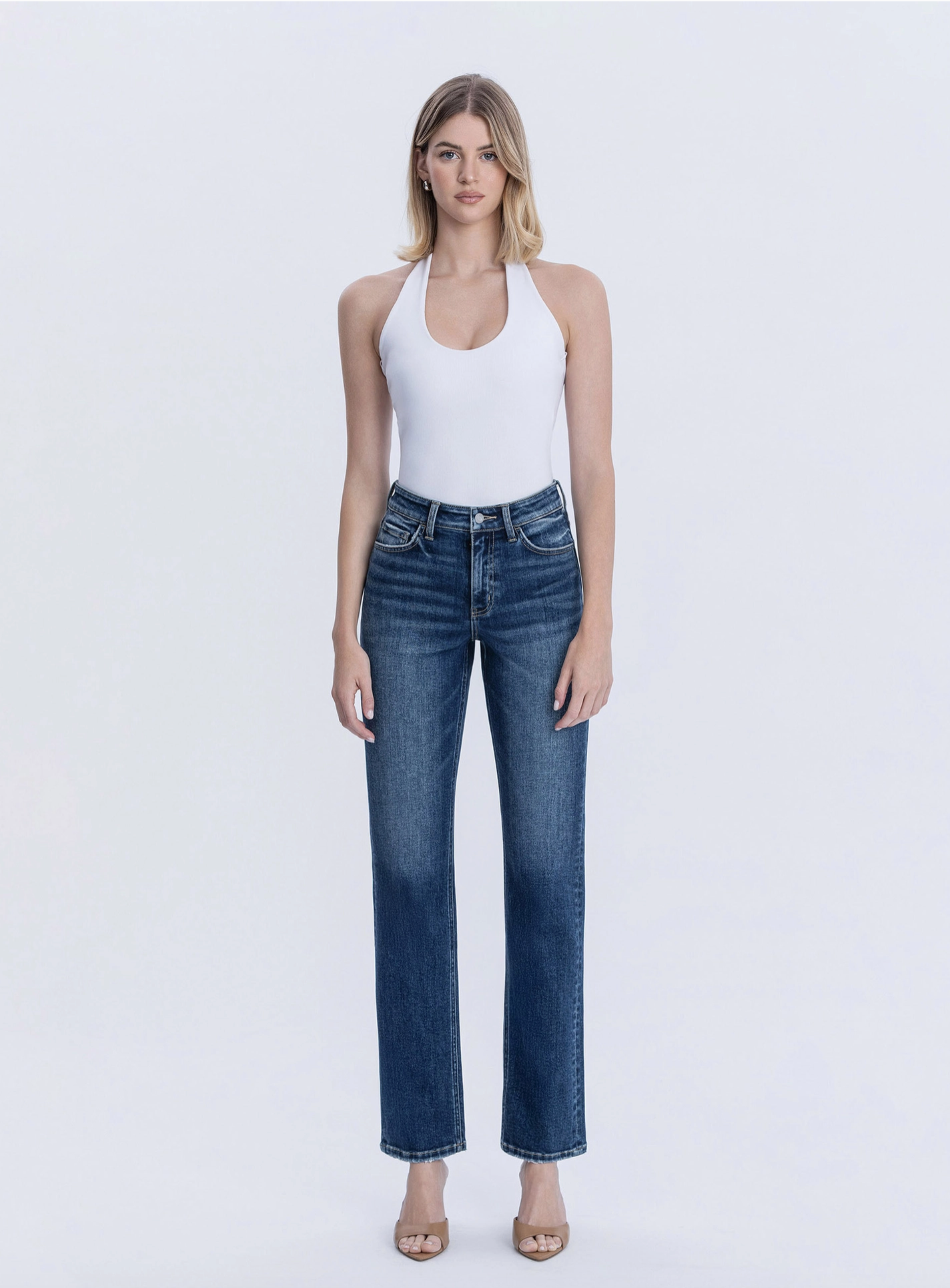 Victoria High Rise Straight Jeans (Celestial Glow)