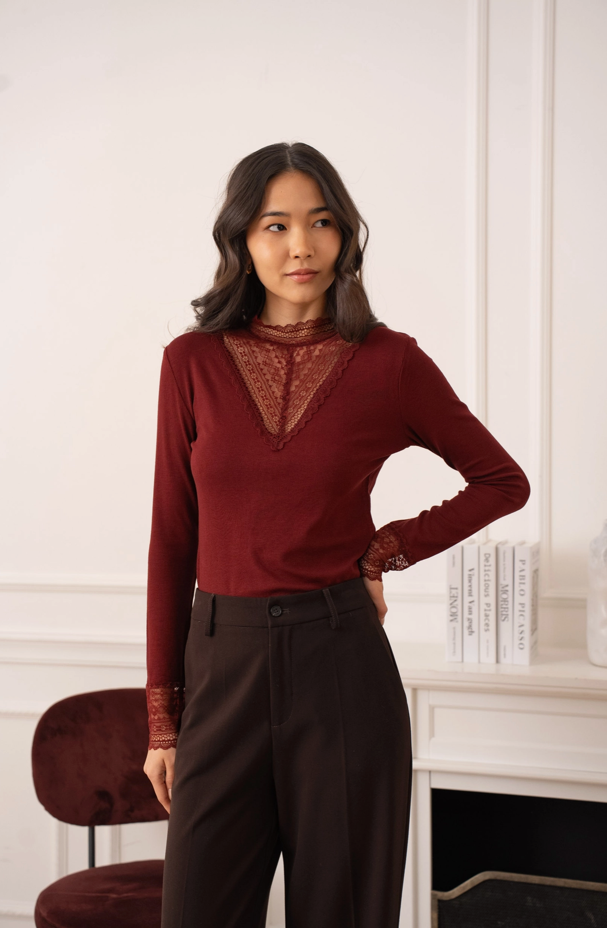 Louna Lace High-Neck Top