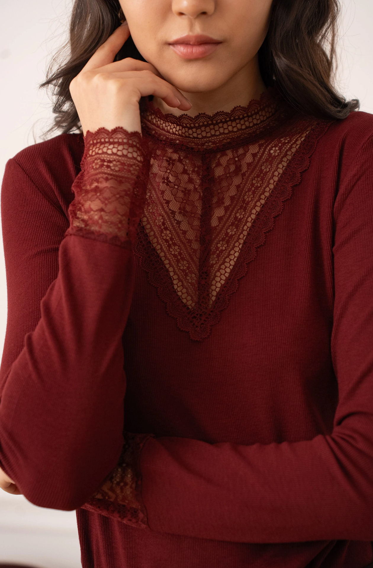 Louna Lace High-Neck Top