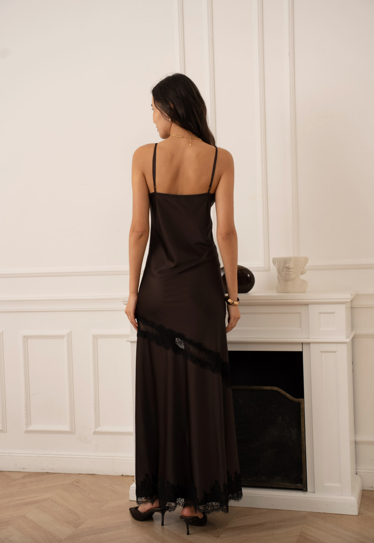 Asymmetrical Satin Lace Dress