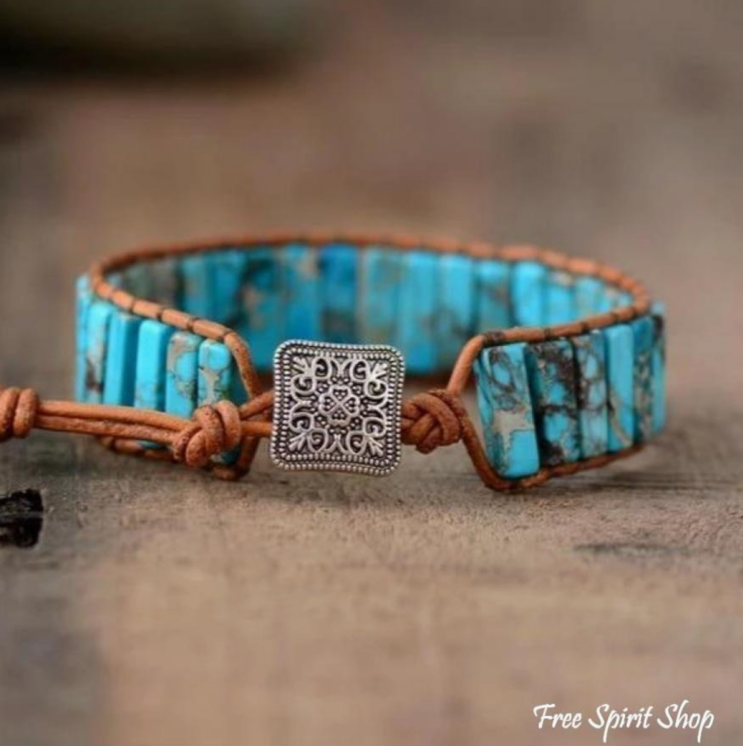 Turquoise Jasper Stone Tube Bracelet
