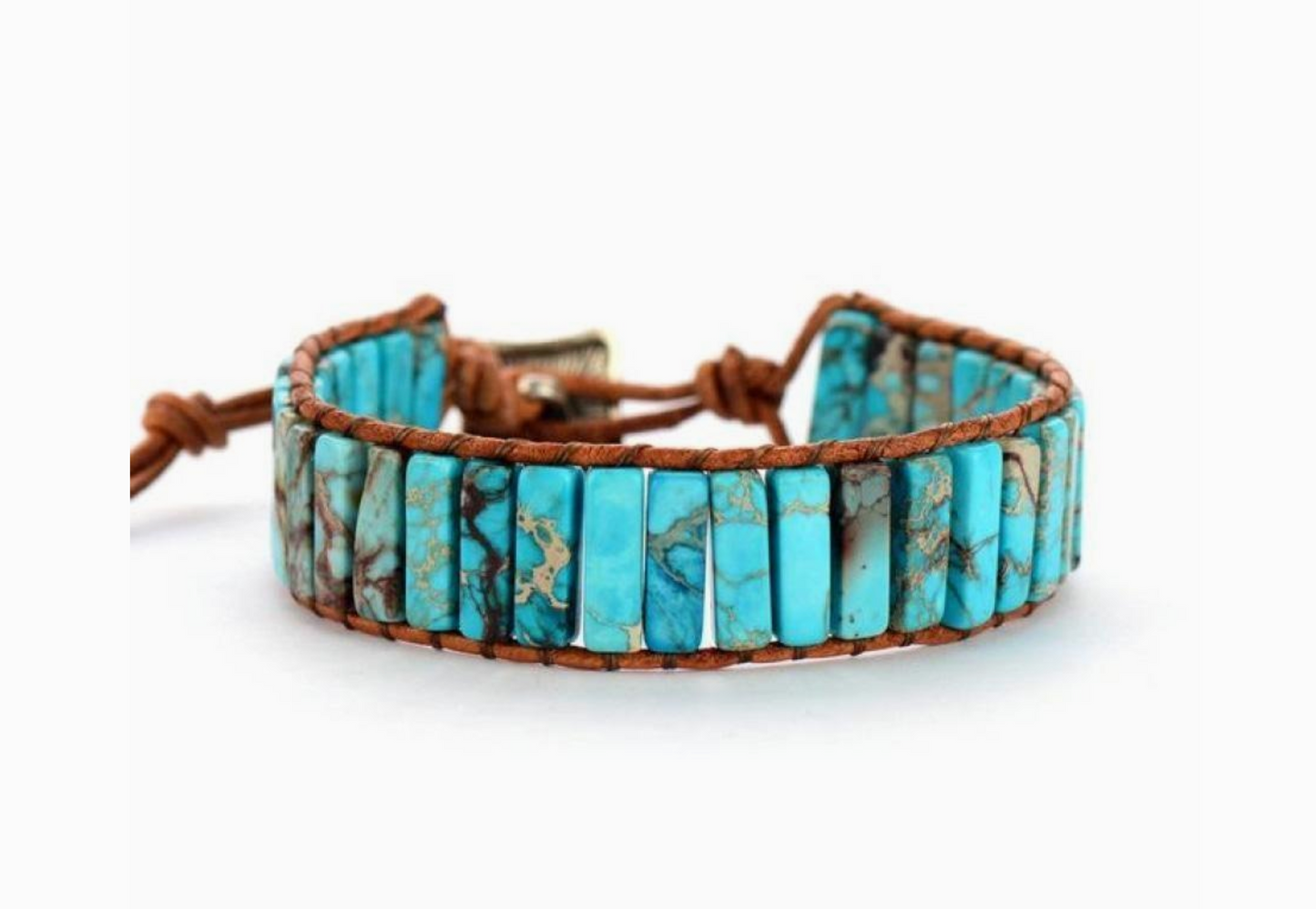 Turquoise Jasper Stone Tube Bracelet