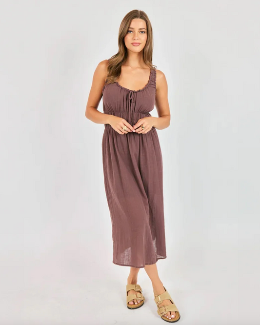 So Cal Midi Dress (Chocolate)