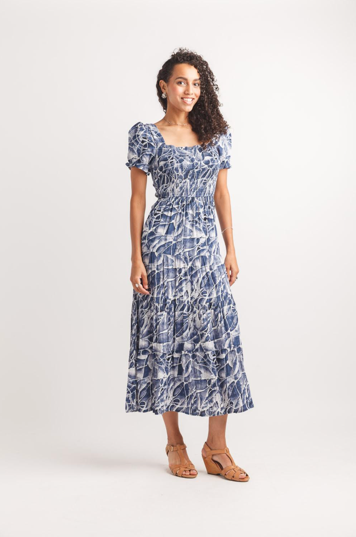 Floral Smocked Puff Sleeve Dress