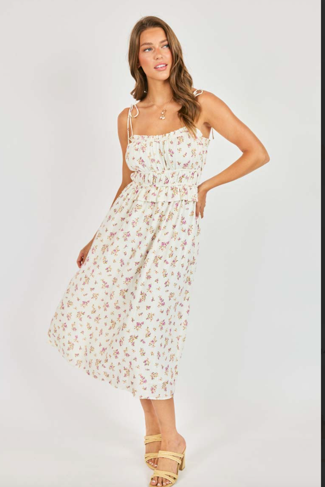 Bouquet Sweetheart Midi Dress